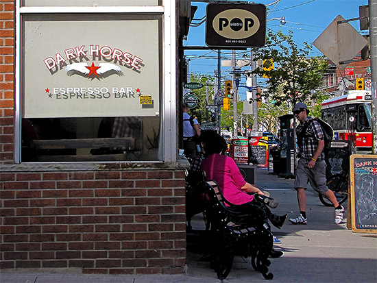 dark horse espresso bar, queen street east, leslieville, toronto, city, life