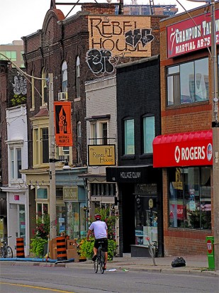 rebel house, shops, stores, yonge street, toronto, city, life