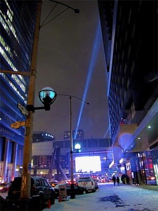 air canada centre, acc, spotlights, winter, snow, toronto, city, life